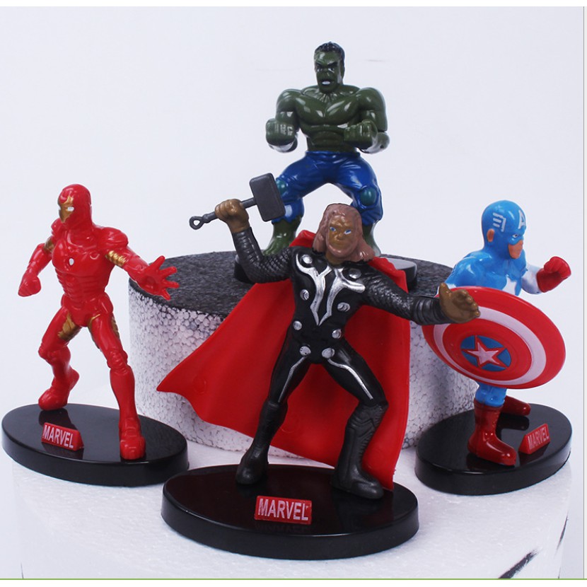 Bộ 4 siêu anh hùng trang trí bánh sinh nhật, bộ 4 siêu nhân