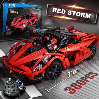 Đồ Chơi Lắp Ráp Xếp Hình Điều Khiển Từ Xa RC Mô Hình Siêu Xe Thể Thao Ferrari Red Storm CaDA C51009 Với 380PCS