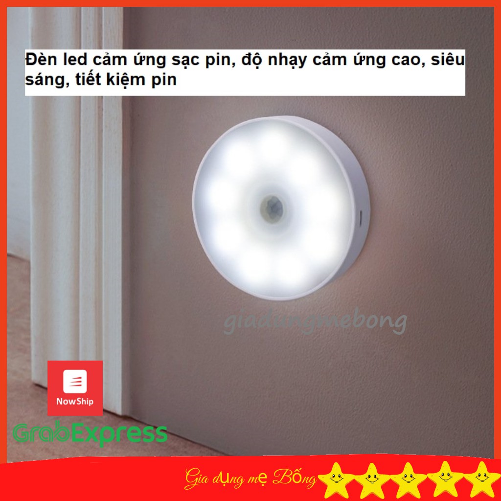 Đèn led cảm ứng pin sạc, phù hợp trong phòng ngủ, tủ quần áo, cầu thang, đèn led cảm ứng bếp