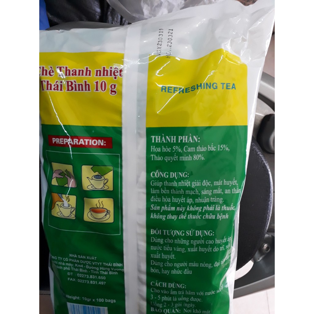 CHÈ/TRÀ THANH NHIỆT THÁI BÌNH 100 GÓI | BigBuy360 - bigbuy360.vn