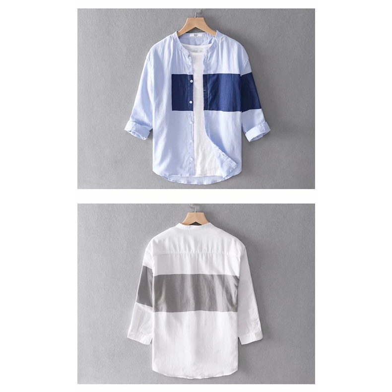 Màu Sắc Áo Sơ Mi Tay Lửng Bằng cotton Lanh Thời Trang Mùa Hè Cho Nam