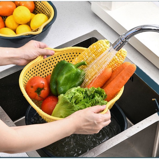 Bộ Chậu Rổ Nhựa 6 Món Đa Năng Đựng Thực Phẩm Rau Củ Quả