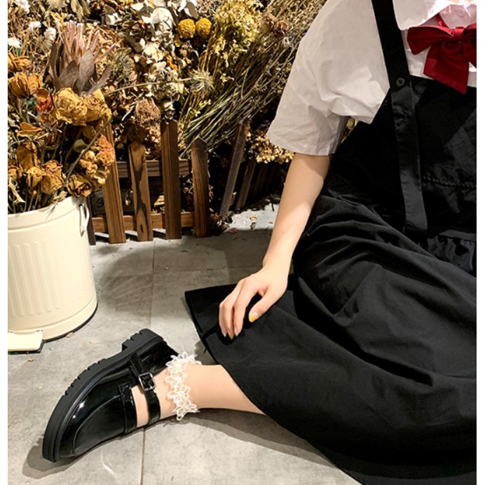 [ HÀNG SẴN ]Giày babydoll phong cách vintage với chất da lì thanh lịch loteria | BigBuy360 - bigbuy360.vn