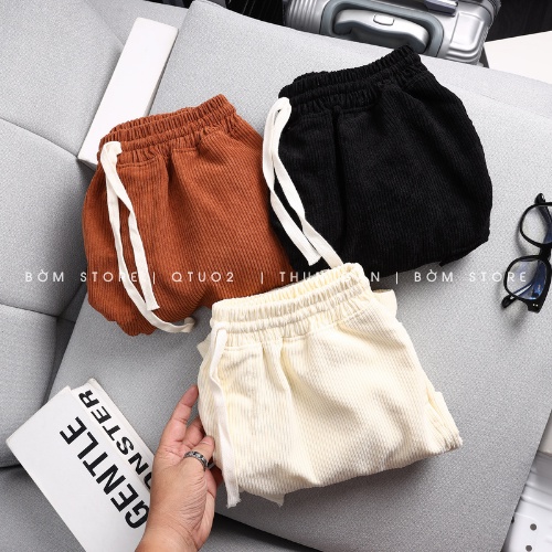Beacon Denim - Quần short nam túi hộp nhung gân