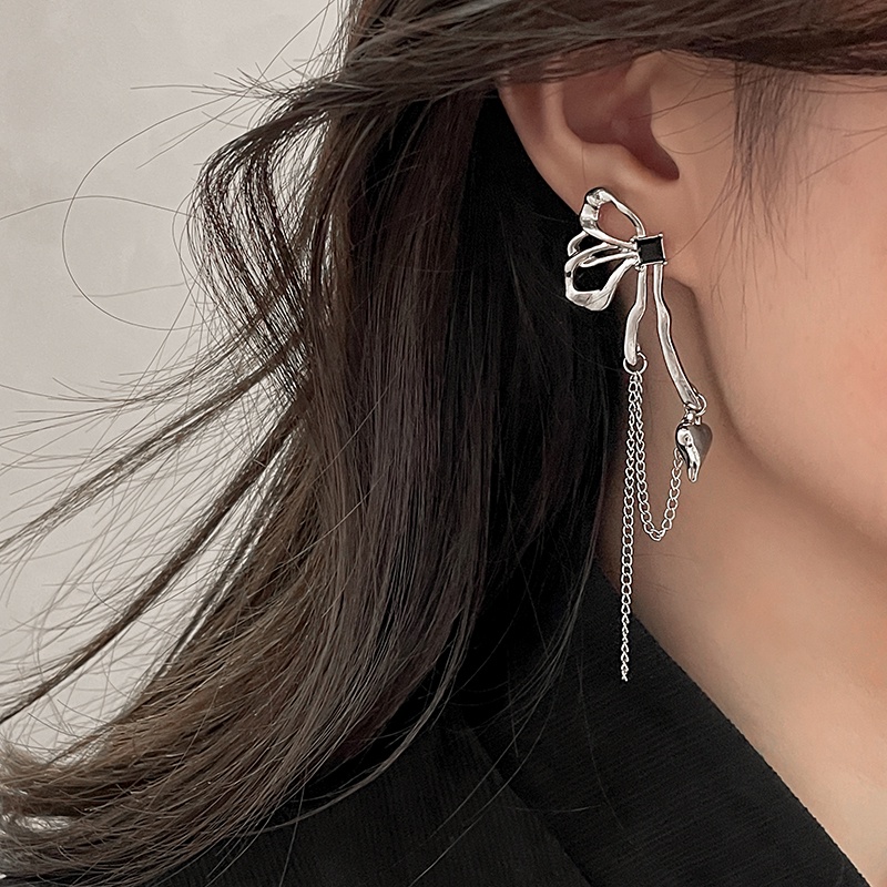 Bông Tai Dáng Dài Hình Bướm Đen zircon Phong Cách Âu Mỹ Cổ Điển Thời Trang Cho Nữ