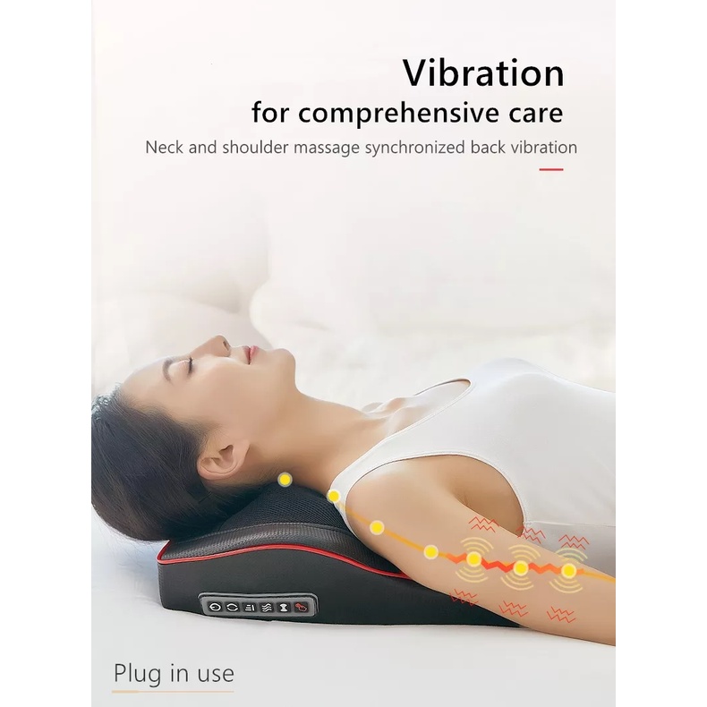 Gối massage JINKAIRUI R7(vib) giảm đau cổ và lưng có chế độ rung 3 trong 1 chất lượng cao