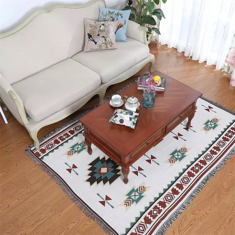 Khăn phủ sofa,Thảm Vintage Vải Cotton Cao Cấp Nhập Khẩu Sử dụng 2 mặt