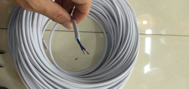 Dây điện thả tròn trắng lõi đồng 2x0,5mm hàng TCVN