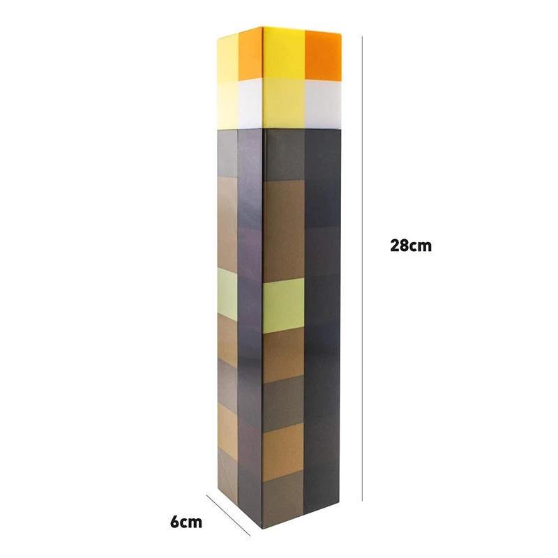 Minecraft Đèn Pin led usb Hình Chữ Nhật Màu Nâu Trang Trí Lối Đi Phòng Ngủ / Hành Lang