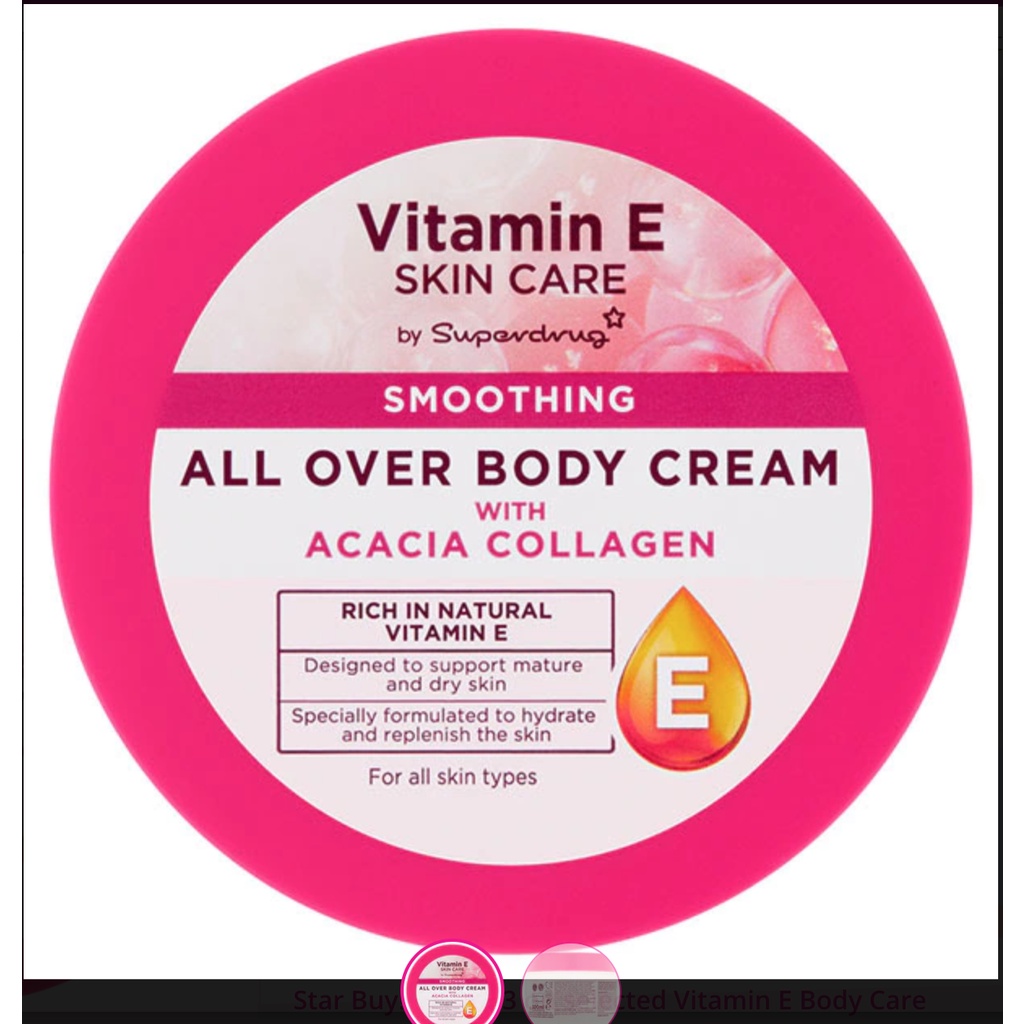 kem dưỡng ẩm body siêu hot Superdrug Vitamin E All Over Body Cream with Dragonfruit bill Anh | BigBuy360 - bigbuy360.vn