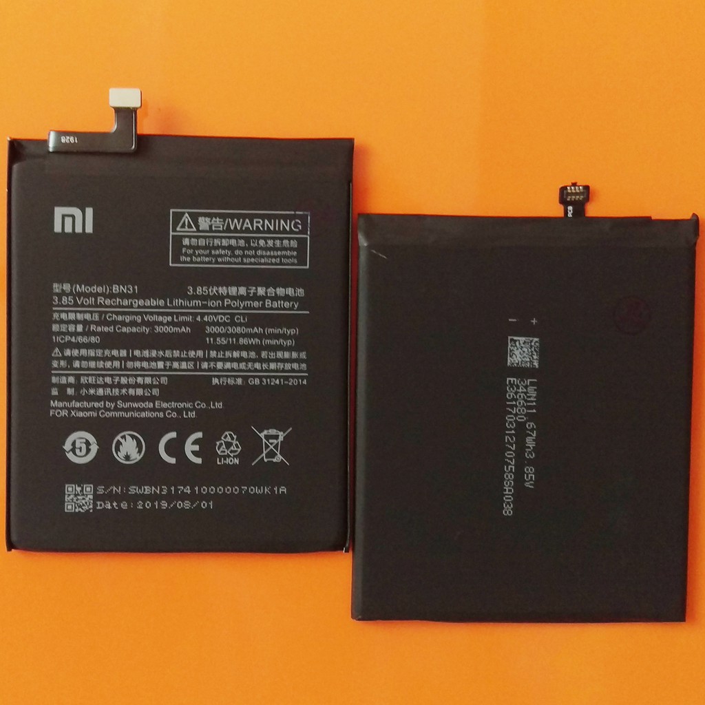 Pin Xiaomi BN31 cho Xiaomi Mi 5X / Mi A1 / Redmi Note 5A Prime xịn có bảo hành