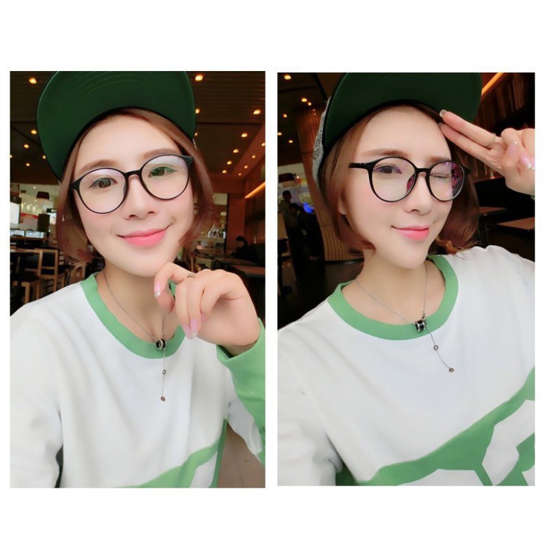 Kính giả cận màu trong suốt gọng tròn UV400 thời trang vintage cho cả nam và nữ | BigBuy360 - bigbuy360.vn