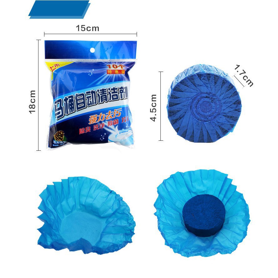 Viên Tẩy Vệ Sinh Làm Sạch Bồn Cầu Bọc Combo 10