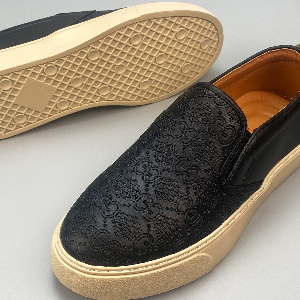 Giày Lười Nam Slipon  GC- Giày Nam Đẹp In hoạ tiết
