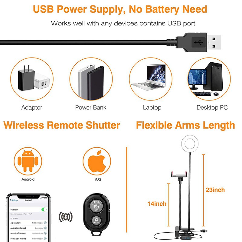 (Đang Bán) Bộ Thiết Bị Đèn Trợ Sáng Cho Máy Ảnh 3 Chế Độ E 10 | BigBuy360 - bigbuy360.vn