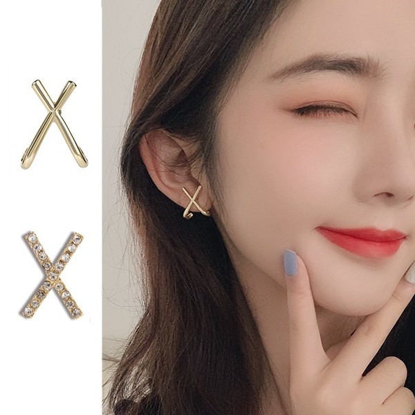 Bông Tai Chữ X Đơn Giản Theo Phong Cách Hàn Quốc A416