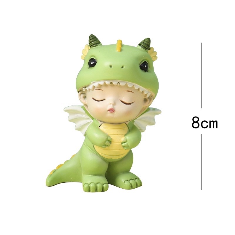 Em bé khủng long cặp 2 em xanh đậm nhạt như ảnh