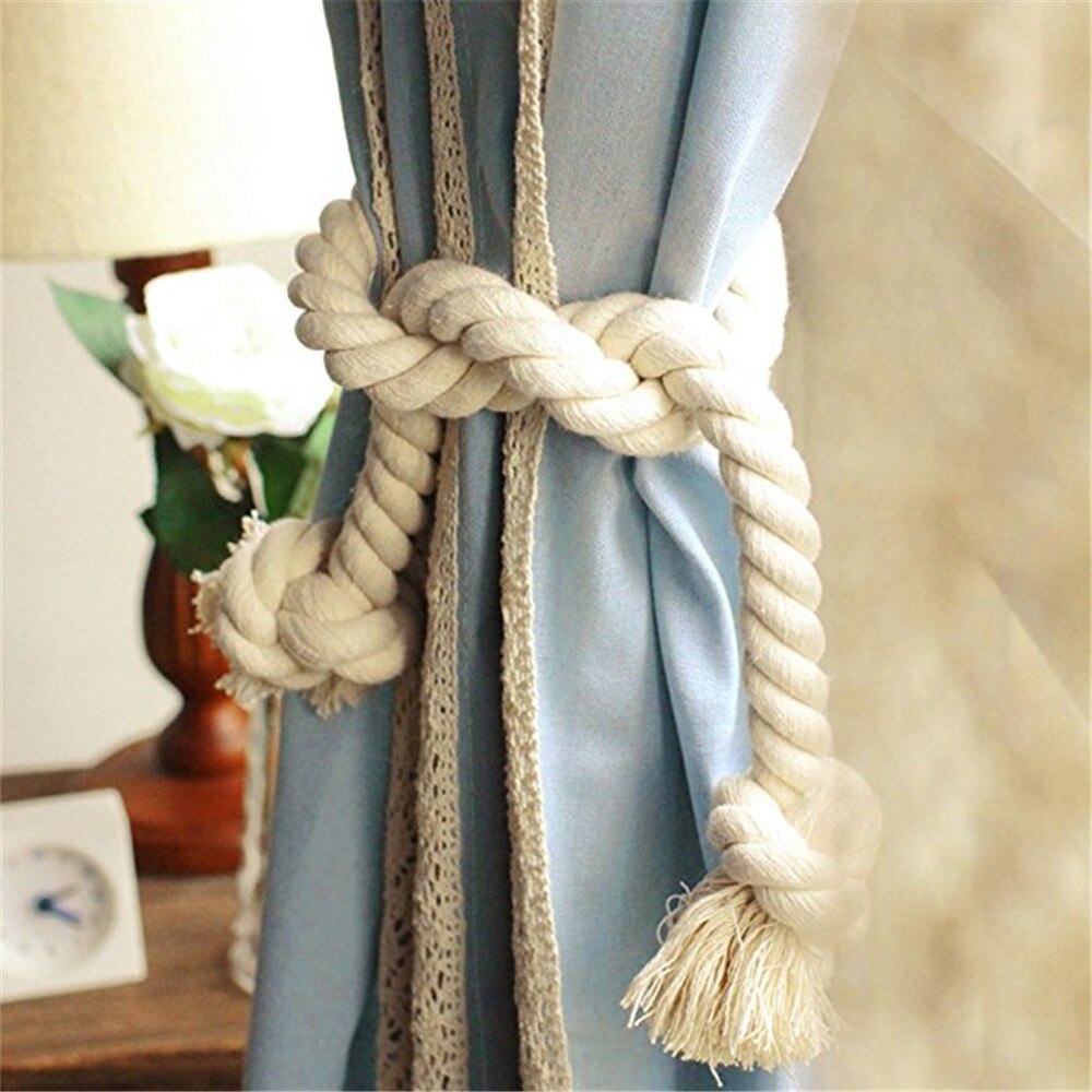Dây Cột Rèm Phong Cách Vintage Mộc Mạc Màu Be – Trang Trí Décor Phòng