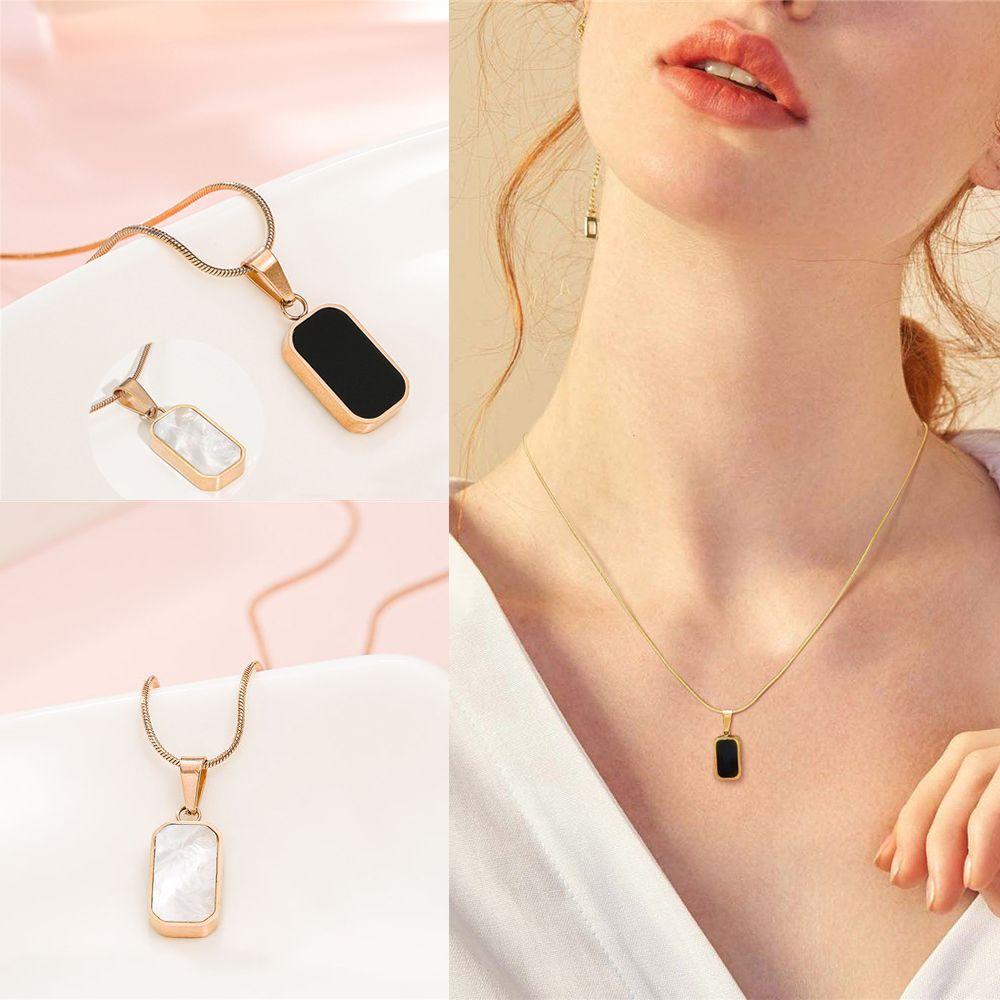 MELODG Vòng cổ Mặt Chữ Nhật / Vuông Tinh Tế Thời Trang Dự Tiệc Cho Nữ