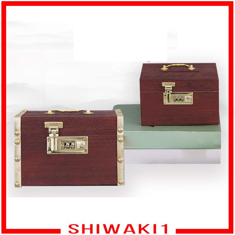 Khóa mật khẩu ngân hàng heo đất bằng gỗ Hộp lưu trữ dành cho người lớn cho thẻ Quà tặng trẻ em