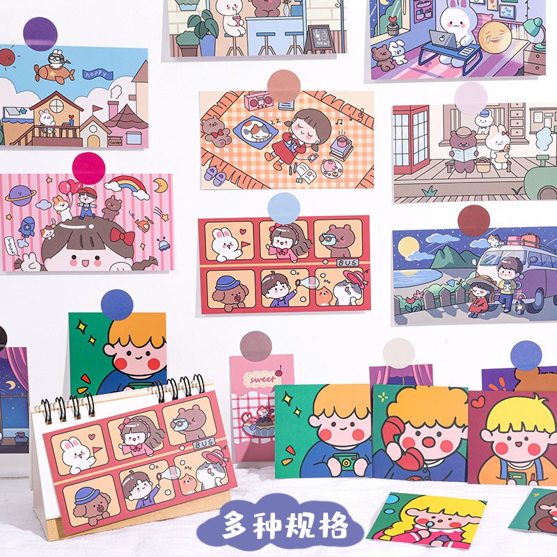 Set Tranh Ảnh Decor + Sticker 💖 POSTCARD MOONRISE KINGDOM Trang Trí Phòng Bàn Học Treo Tường Phụ Kiện Chụp Ảnh Hàn Quốc