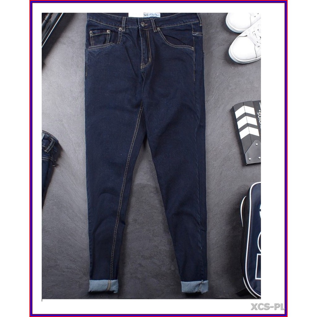 Quần jean nam cao cấp XANH ĐẬM TRƠN 05 chất giãn cực đẹp không xù lông, không ra màu 05txanh73