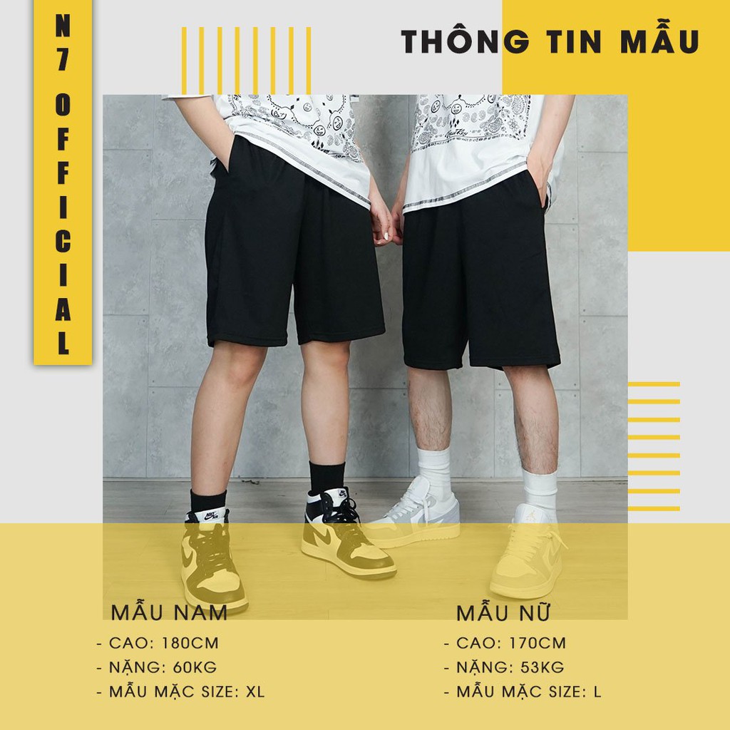 Quần Short Đùi Trơn unisex N7 thể thao basic nam nữ oversize phong cách đường phố Hàn Quốc Ulzzang | BigBuy360 - bigbuy360.vn