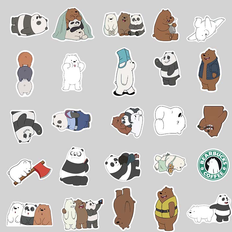 Bộ 50 Miếng Dán Hình Gấu Dễ Thương Chống Thấm Nước Dùng Trang Trí