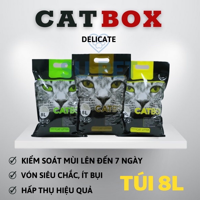 (Nhận sau 1h) Cát vệ sinh cho mèo CATBOX delicate 8l