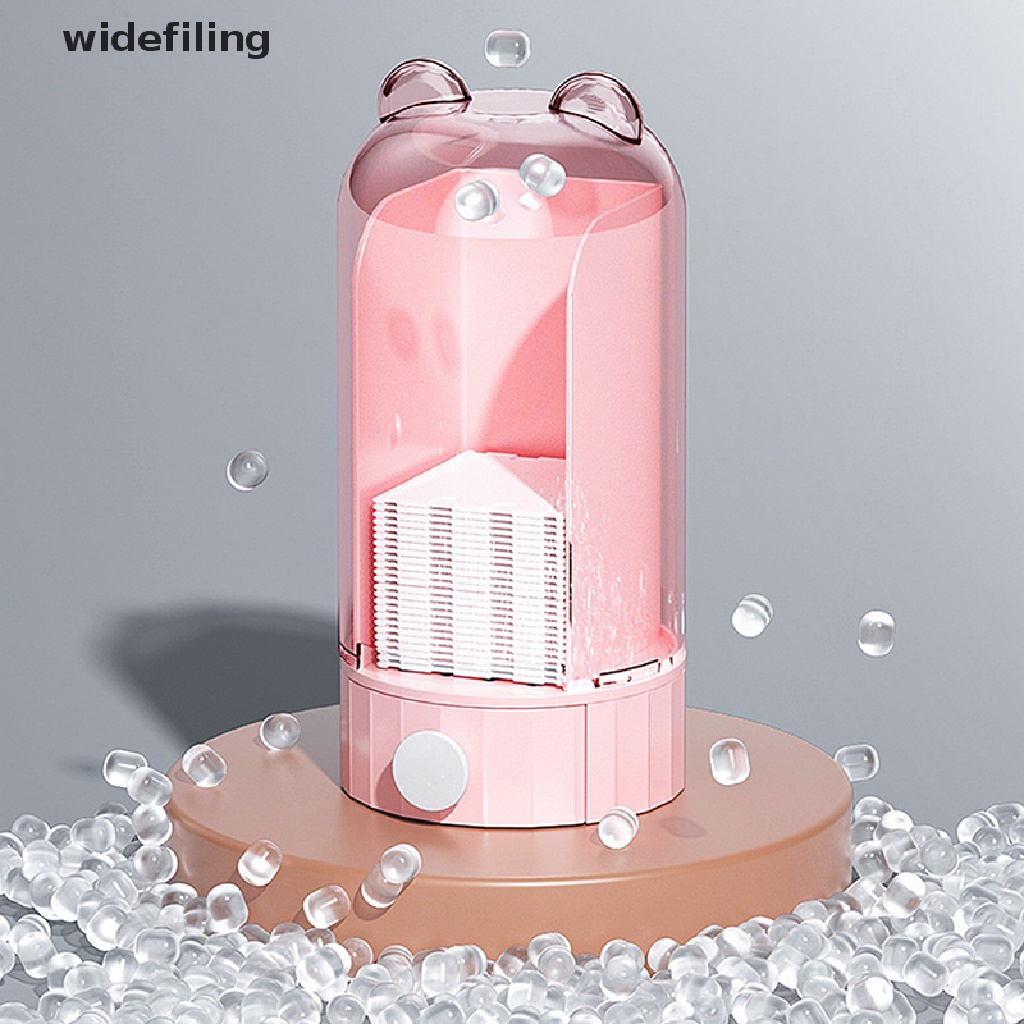 [Hàng mới về] Bộ hộp đựng kèm 50 bông tẩy trang treo tường trong suốt dạng nhấn tự động