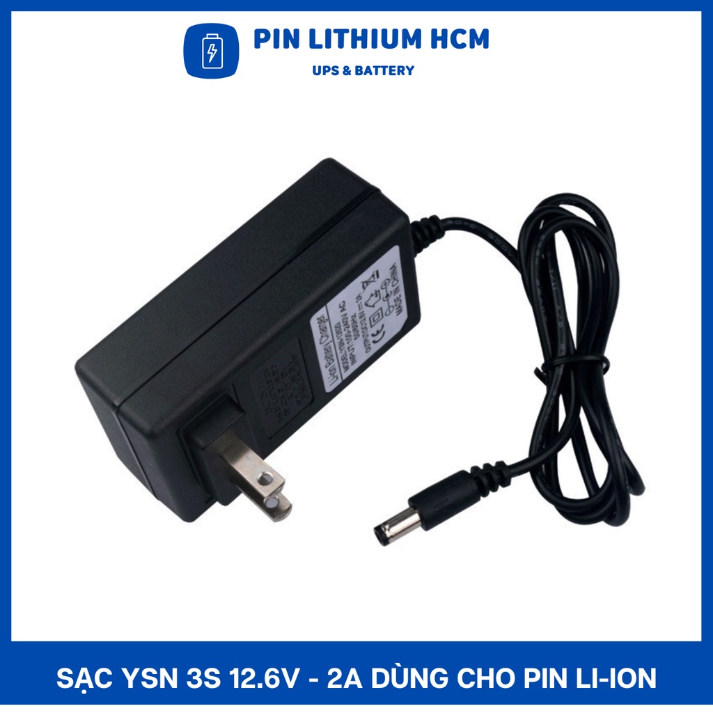 Sạc 3S 12.6V - 2A YSN dùng cho Pin Li-ion , Có Đèn Báo Khi Đầy Pin