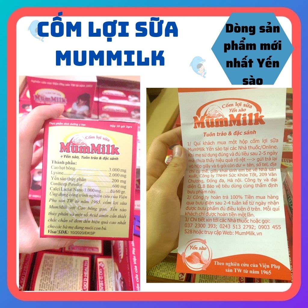 Cốm Lợi Sữa MumMilk Yến Sào Hỗ Trợ Tăng Tiết Sữa Giúp Sữa Về Nhanh Hơn