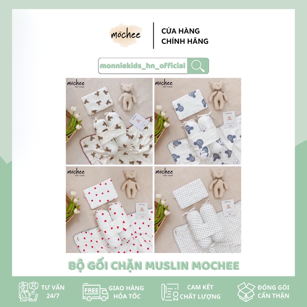 CHẶN BÔNG MOCHEE VẢI MUSLIN MỀM MẠI