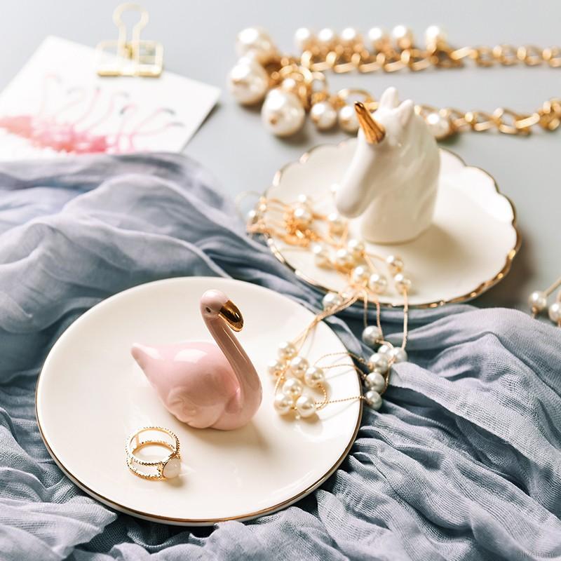 Khay Đựng Trang Sức Bằng Gốm Hình Hồng Hạc Đáng Yêu | BigBuy360 - bigbuy360.vn