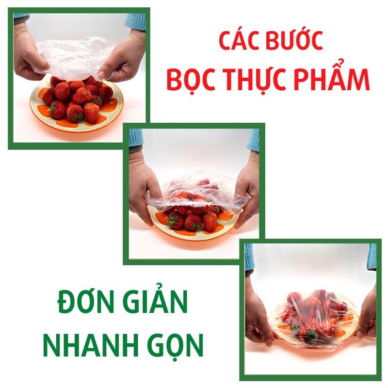 Combo 100 màng bọc thực phẩm đa năng có chun co giãn có thể tái sử dụng