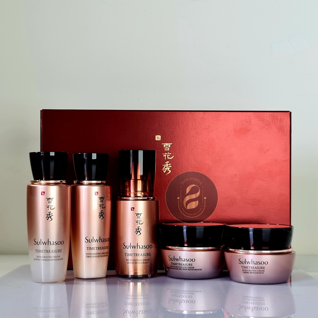 [2024] Sulwhasoo thông đỏ dưỡng trắng, chống nhăn, chống lão hóa giảm nhăn  Sulwhasoo Timetreasure  mini set 5sp