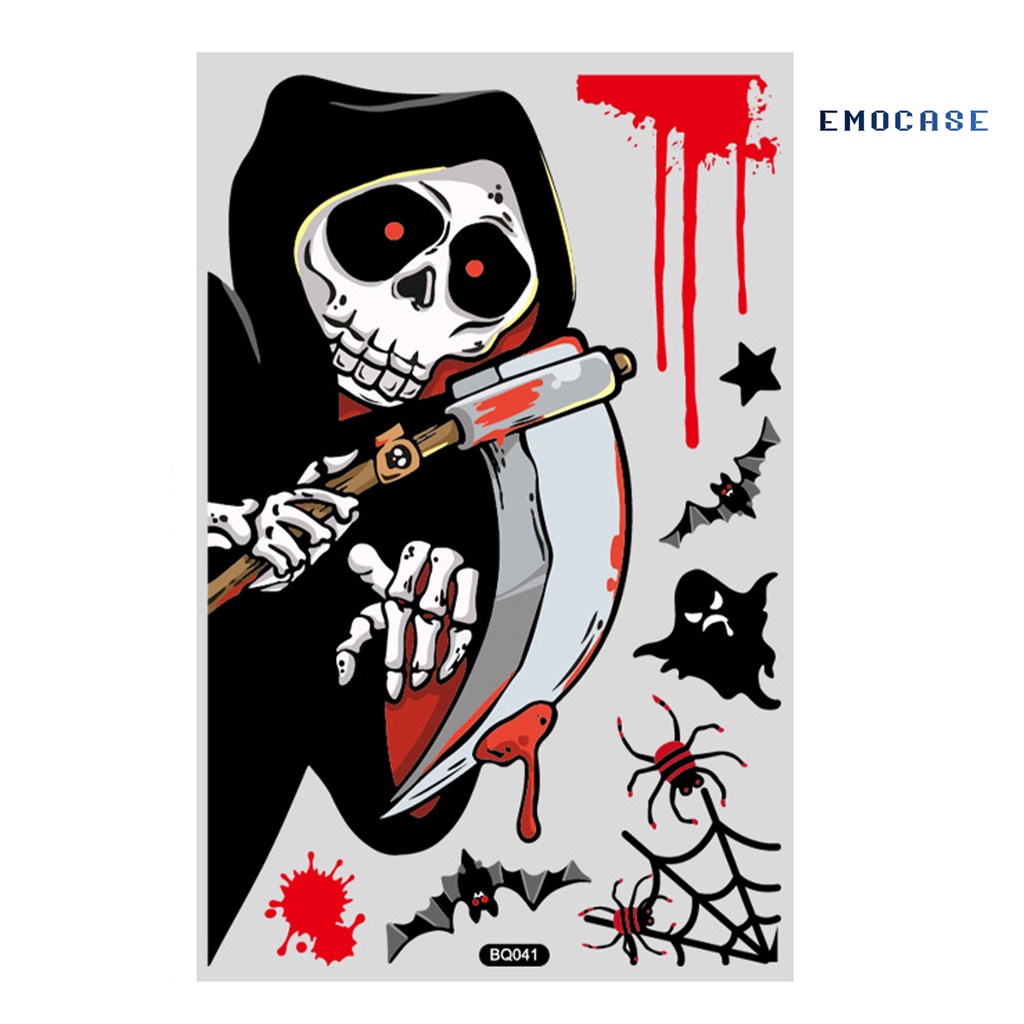 Miếng Dán Cửa Sổ Bằng PVC Họa Tiết Kinh Dị Trang Trí Halloween