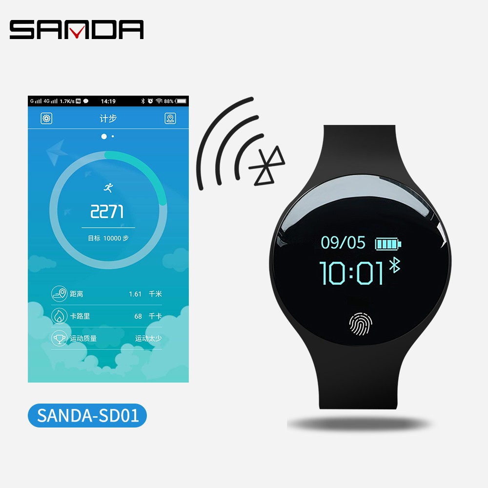 SANDA SD01 Top Brand Colorful Multifunctional Smart Bracelet Smart Touch Record motion Sleep screen Super long standby mode