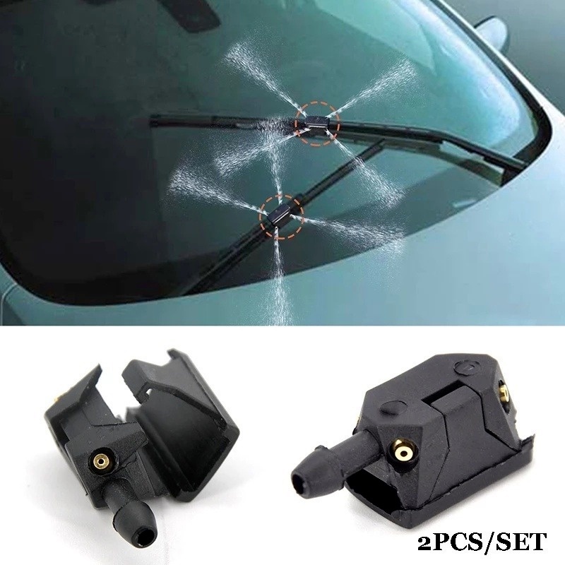 1 Cặp Vòi Xịt Nước Rửa Kính Chắn Gió Phía Trước Xe Hơi Thông Dụng