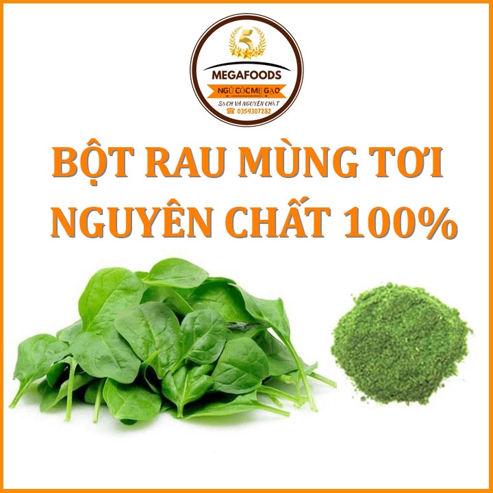 Bột Rau Củ Sấy Lạnh Cho Bé Ăn Dặm Bột Rau Mồng Tơi Nguyên Chất 90 Gram Megafoods 103