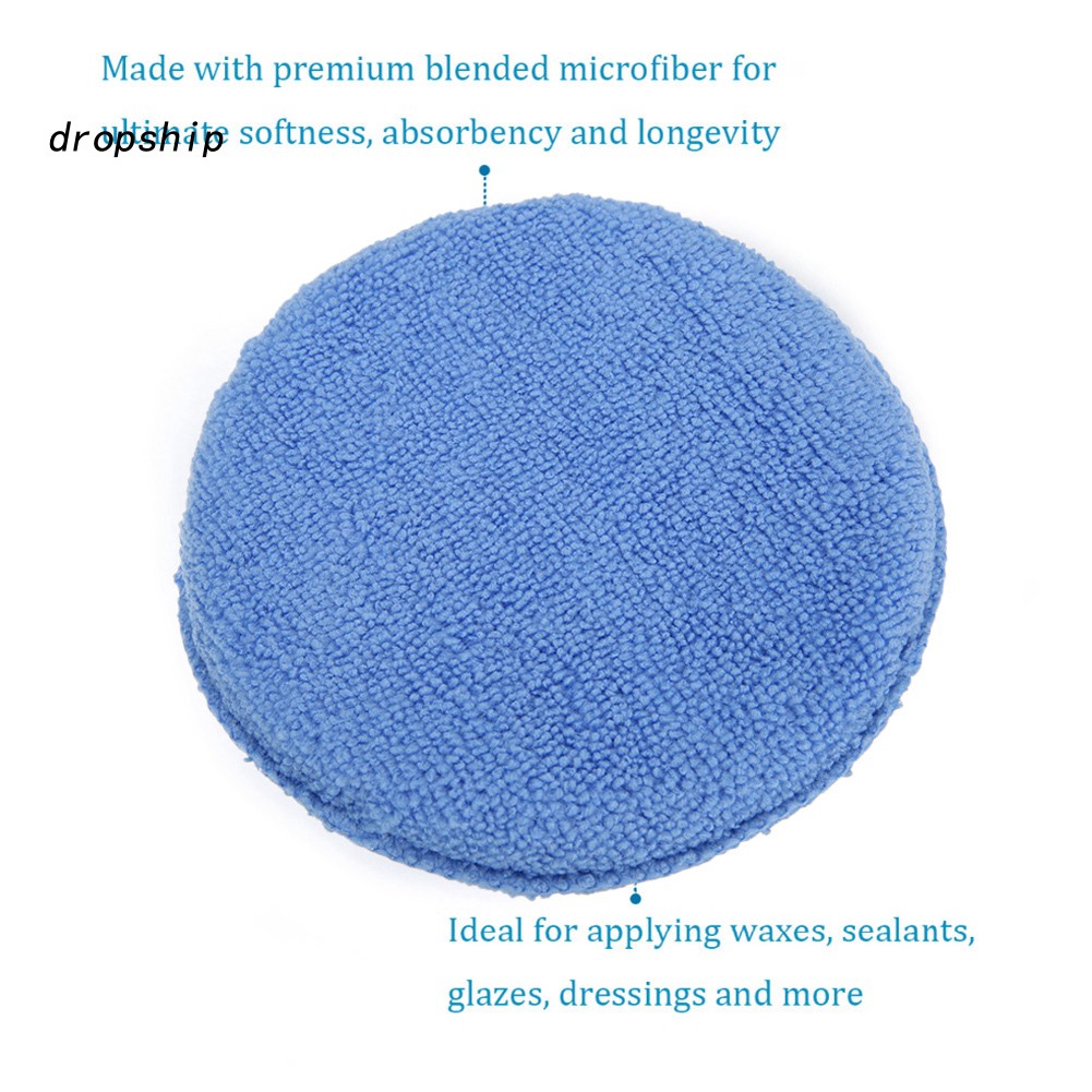 Bộ 5 Miếng Mút Đánh Bóng Xe Hơi Hình Tròn Bằng Sợi Microfiber Siêu Mềm