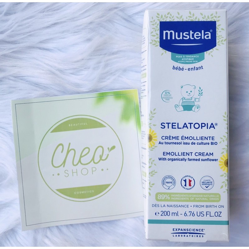 Kem dưỡng da Mustela cho bé Chàm thể tạng (viêm da cơ địa) Stelatopia Emollient Cream 200ml