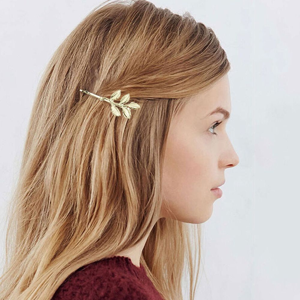 Kẹp tóc hình lá bằng kim loại thời trang thanh lịch cho nữ