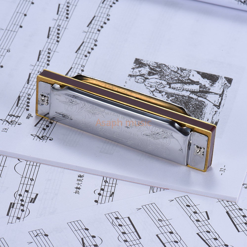 Suzuki 1072-C Folkmaster Standard 10-Hole Diatonic Harmonica Key of C 20 Tone for Beginner Student