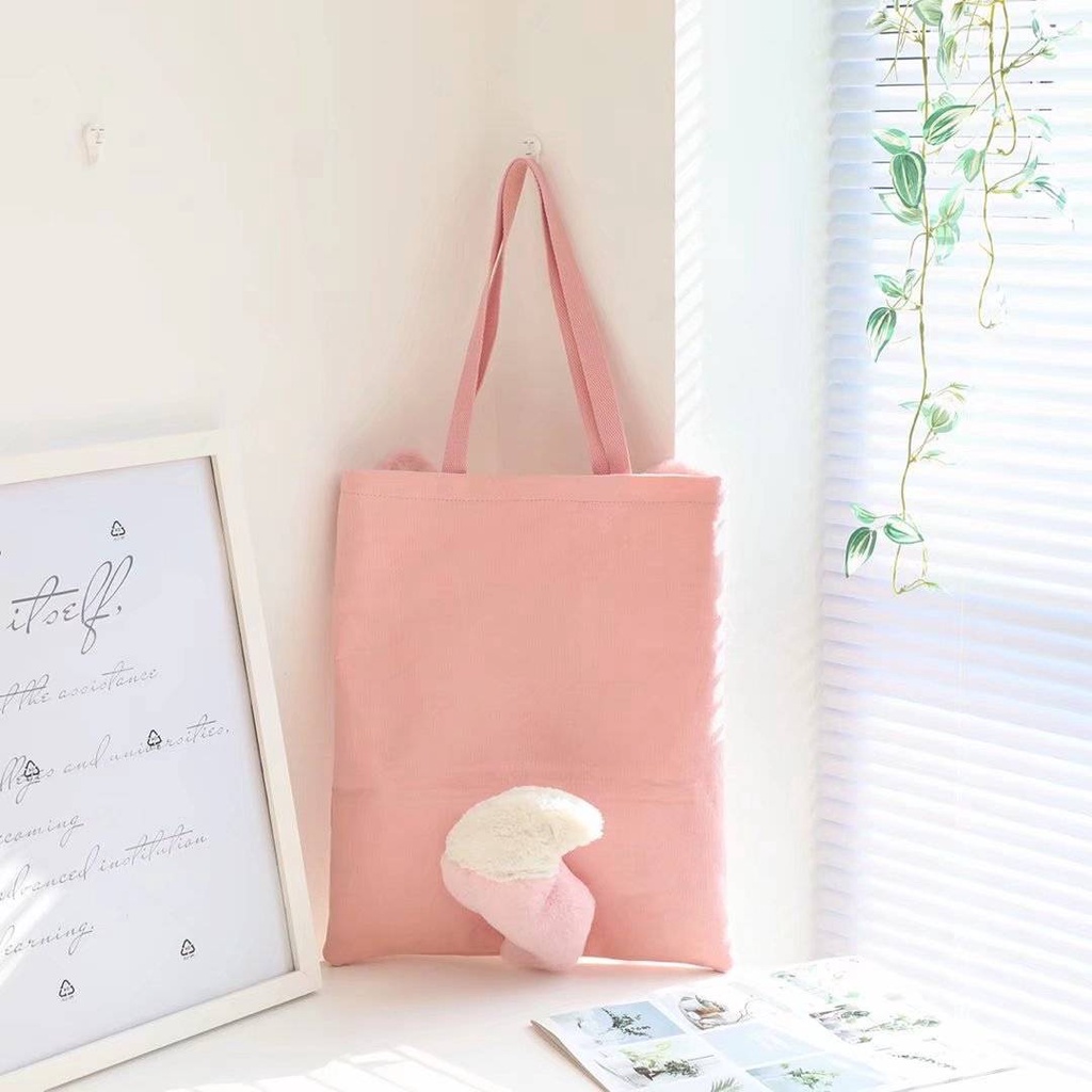 Túi xách canvas sức chứa lớn họa tiết hoạt hình Disney dễ thương dành cho nữ