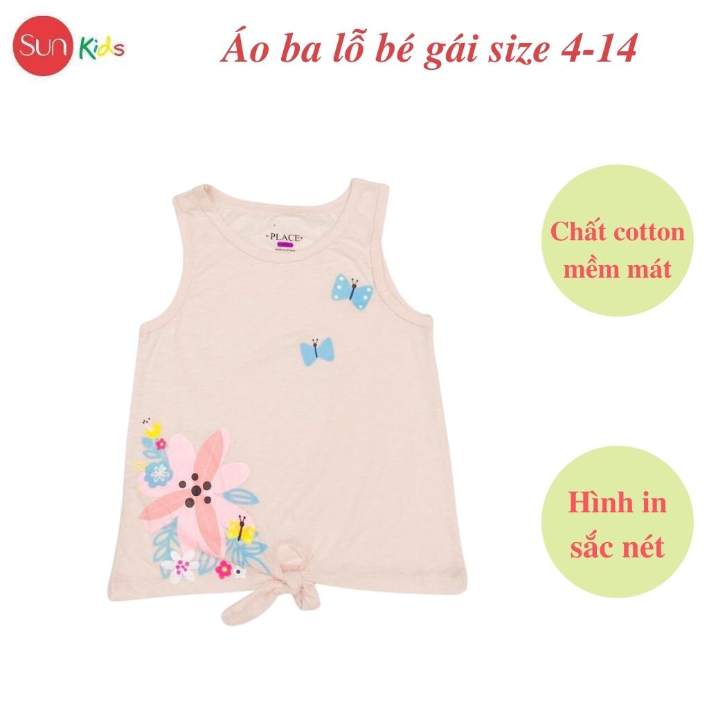 Áo thun cho bé gái, áo phông bé gái chất cotton mềm mát, size 4 - 14 tuổi - SUNKIDS