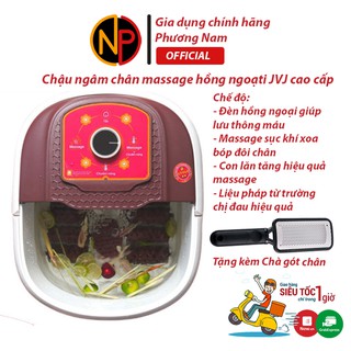 Bồn ngâm chân JVJ L1 hồng ngoại 3 chế độ làm nóng thải độc có sục khí tự động massage TẶNG BÀN CHÀ GÓT CHÂN-Bảo hành 12T