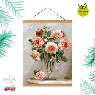 Tranh Khung Gỗ Dây hoa hồng cam G171