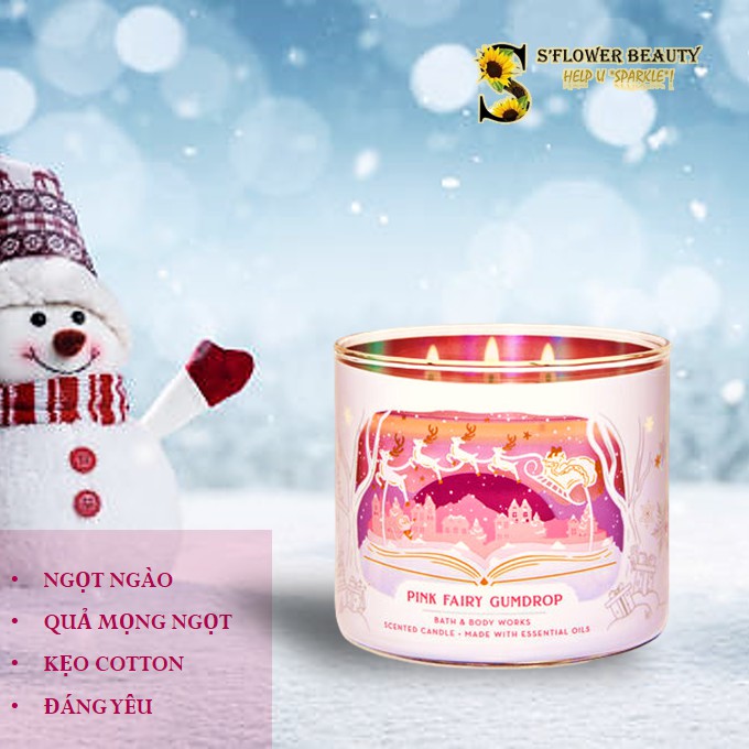 ❄️ BST XMAS 2020 |  Nến Thơm 3 Tim Chiết Xuất Tinh Dầu Thiên Nhiên Bath &amp; Body Works Scented Candle (411g)