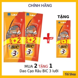 Combo 14 cây dao cạo râu bic 3 lưỡi tặng 3 cây cùng loại